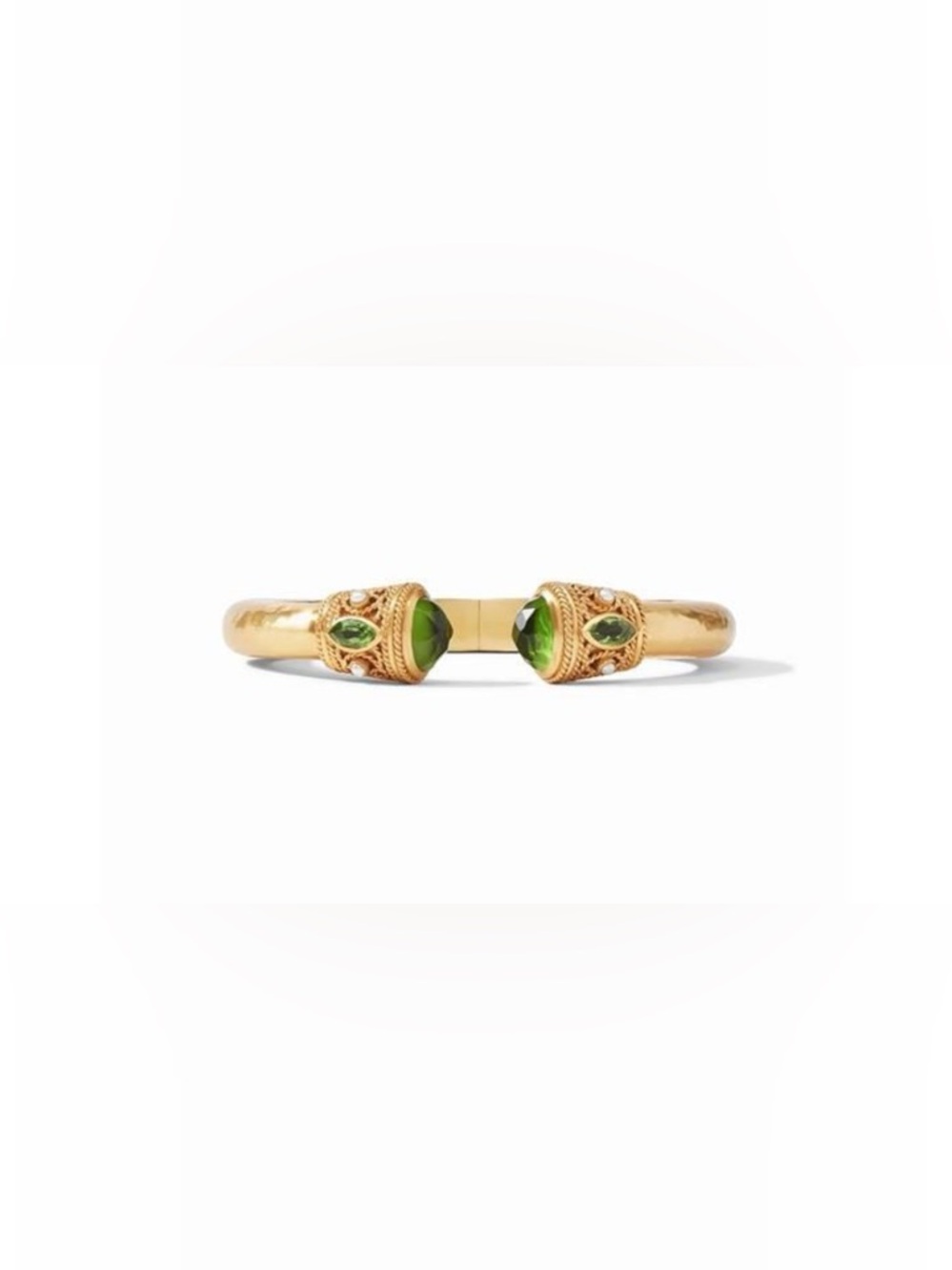 Julie Vos AUTHENTIC RARE Luxury Spring Iridescent Jade Green Hinge Cuff/bracelet